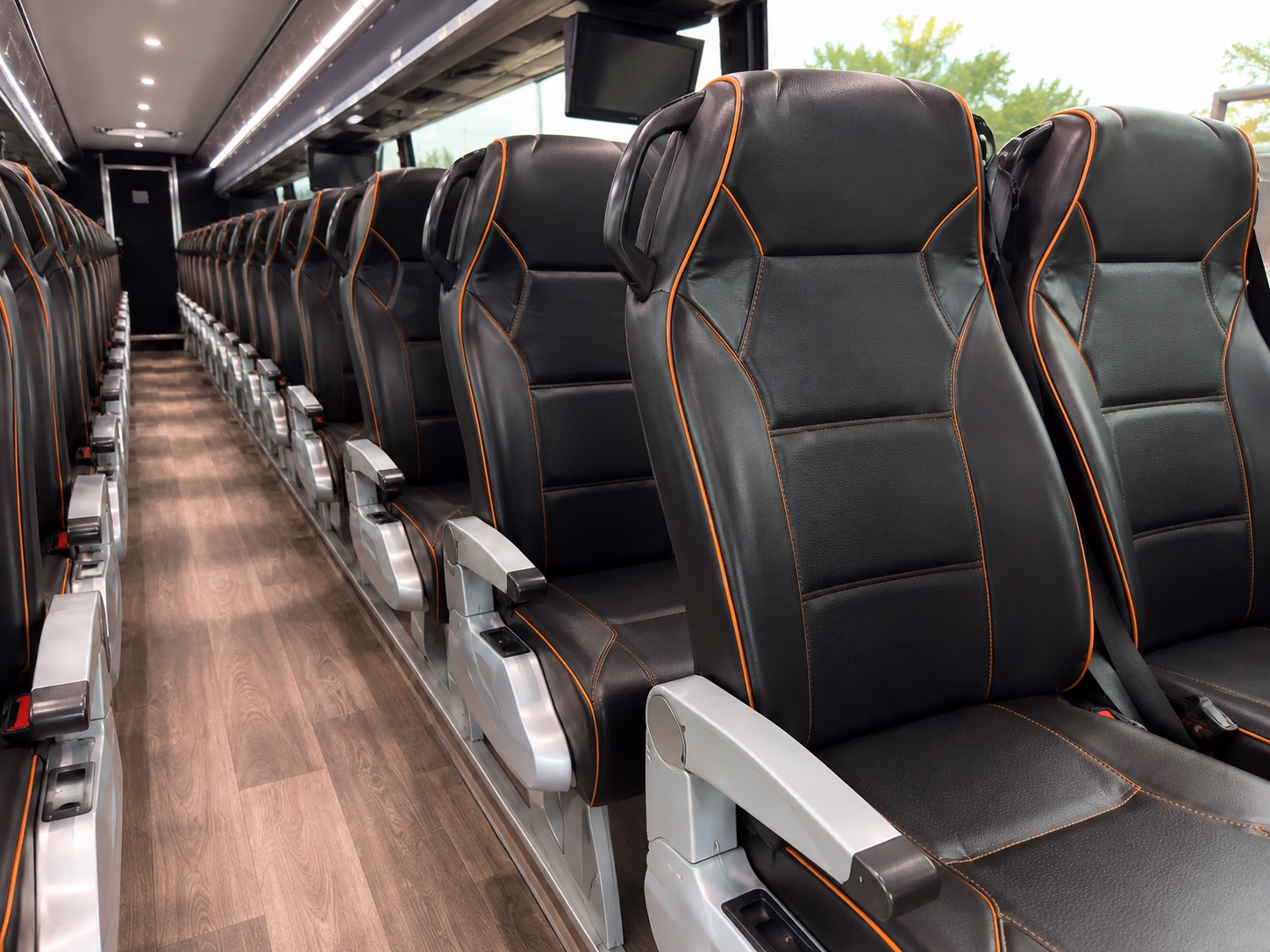 durham charter bus rental interior